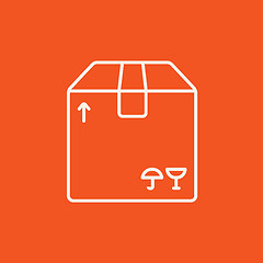 Image showing Carton package box line icon.