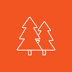 Image showing Pine trees line icon.