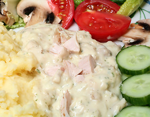 Image showing Chicken sauce and salad