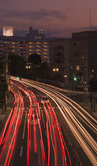 Image showing Late sunset in the city