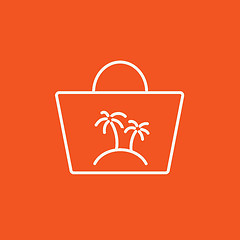 Image showing Beach bag line icon.