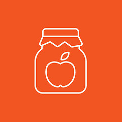 Image showing Apple jam jar line icon.