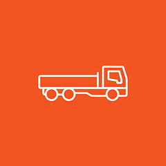 Image showing Dump truck line icon.