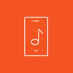 Image showing Phone with musical note line icon.