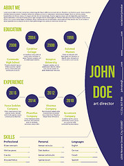 Image showing Modern resume cv template with contrast colors