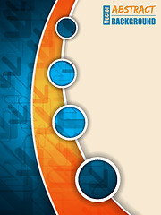Image showing Abstract blue orange brochure with arrows