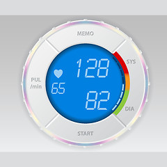 Image showing Blood pressure monitor with blue lcd