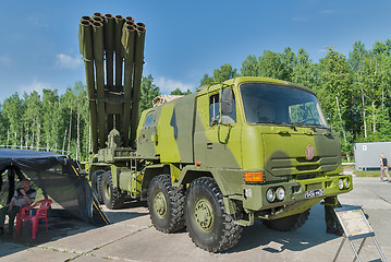 Image showing Jet system of volley fire on Tatra ruck. Russia