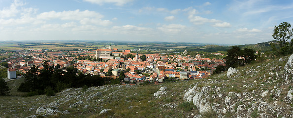 Image showing wide panorama of Mikulov city