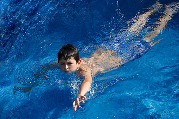 Image showing Boy swimm in pool