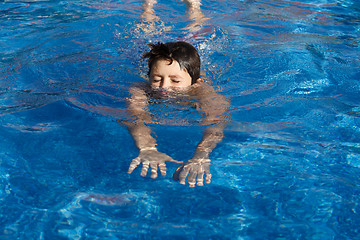 Image showing Boy swimm in pool