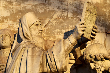 Image showing  reliefs on the wall