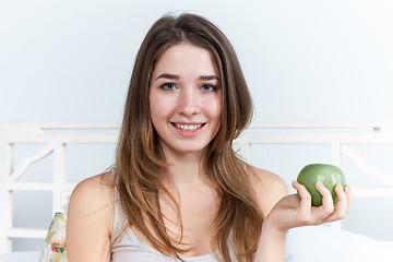 Image showing The morning and breakfast of young beautiful girl