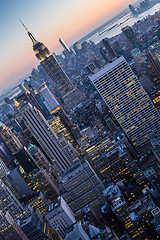 Image showing New York City Manhattan downtown skyline.