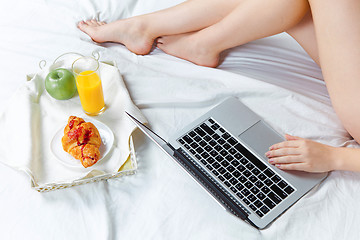 Image showing The morning and breakfast of young beautiful girl