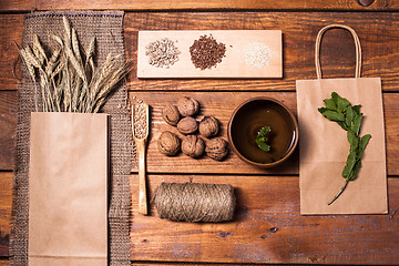 Image showing collection of healthy superfood, top view