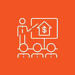 Image showing Real estate training line icon.