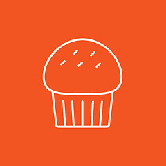 Image showing Cupcake line icon.