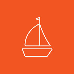 Image showing Sailboat line icon.