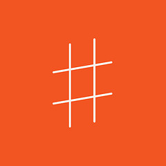 Image showing Hashtag symbol line icon.