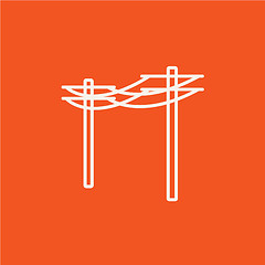 Image showing High voltage power lines line icon.