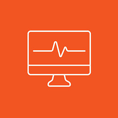 Image showing Heart beat monitor line icon.