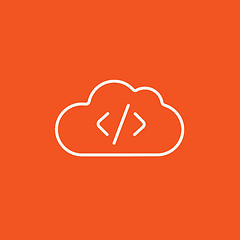 Image showing Transferring files cloud apps line icon.