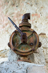 Image showing the authentic old rusty faucet 