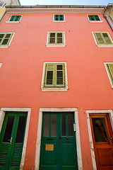 Image showing Windows and walls in old town Rovinj Croatia