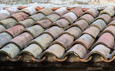 Image showing ancient tiled roof in the old town