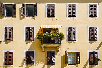 Image showing Windows and walls in old town Rovinj Croatia