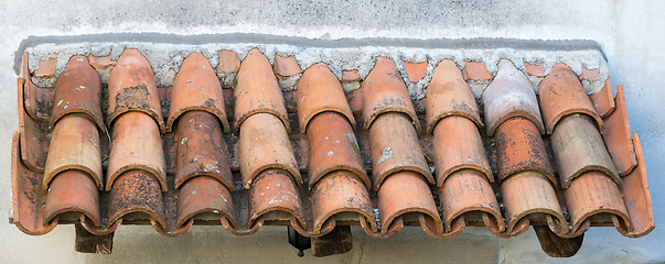 Image showing ancient tiled roof in the old town