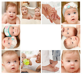 Image showing Newborn baby collage