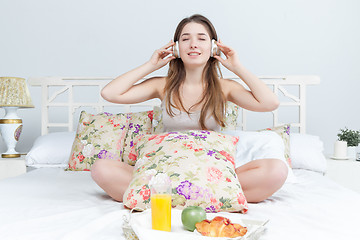 Image showing The morning and breakfast of young beautiful girl