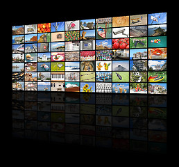 Image showing Big video wall of the TV screen