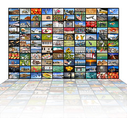 Image showing Big video wall of the TV screen