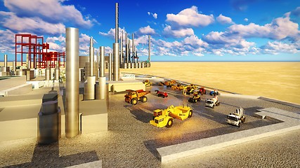 Image showing Machines at oil refinery