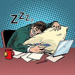 Image showing Worker dream workplace fatigue processing