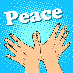 Image showing hand gesture dove of peace