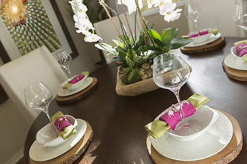 Image showing Abstract of Dining Table with Place Settings