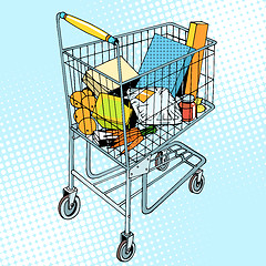 Image showing grocery trolley with food