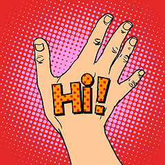 Image showing Human hand greeting hi