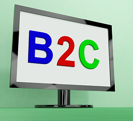 Image showing B2c On Monitor Shows Business To Customer Or Consumer
