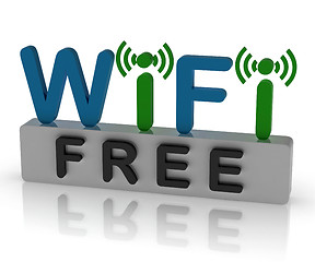 Image showing Free Wifi Shows Internet Connection And Mobile Hotspot