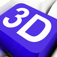 Image showing 3d Key Shows Three Dimensional Or Dimensions