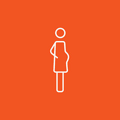 Image showing Pregnant woman line icon.