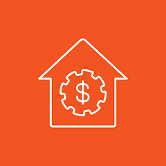 Image showing House with dollar symbol line icon.