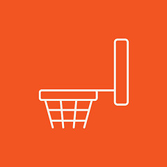 Image showing Basketball hoop line icon.