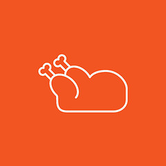 Image showing Raw chicken line icon.