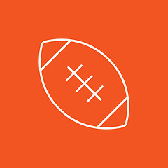 Image showing Rugby football ball line icon.